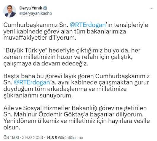 Koltuğu devreden eski bakanlardan peş peşe veda paylaşımı