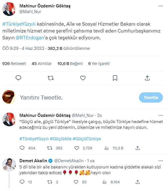 Demet Akalın'dan Yeni Bakan Mahinur Özdemir Göktaş'a dikkat çeken yorum: Sizi yakından takip edeceğiz