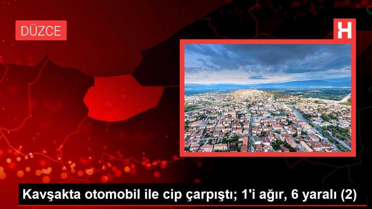 Kavşakta otomobil ile cip çarpıştı; 1'i ağır, 6 yaralı (2)