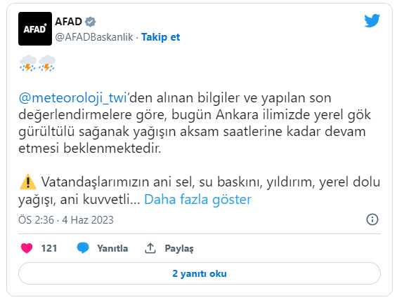 Son Dakika! Meteoroloji'nin ardından Ankara için bir sel uyarısı da AFAD'dan geldi