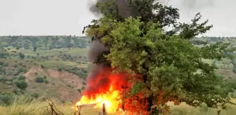 Amasya'da Otomobil Alev Alev Yandı