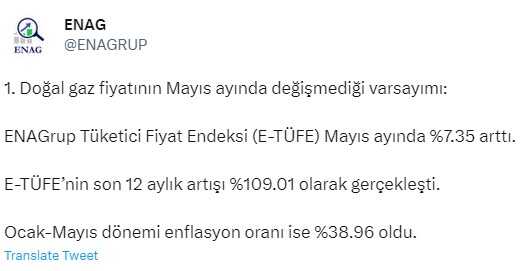 ENAG enflasyon oranı yüzde kaç? 2023 enflasyon oranı ne kadar?