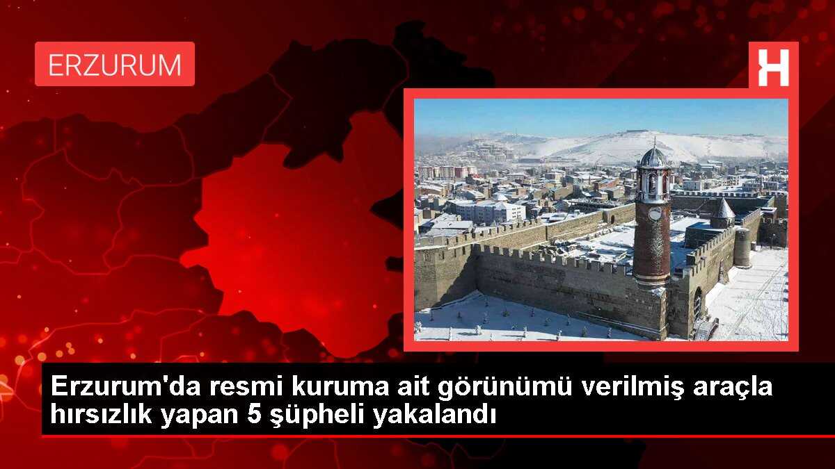 Erzurum'da Resmi Kuruma Ait Araçla Hırsızlık Yapan 5 Şüpheli Yakalandı