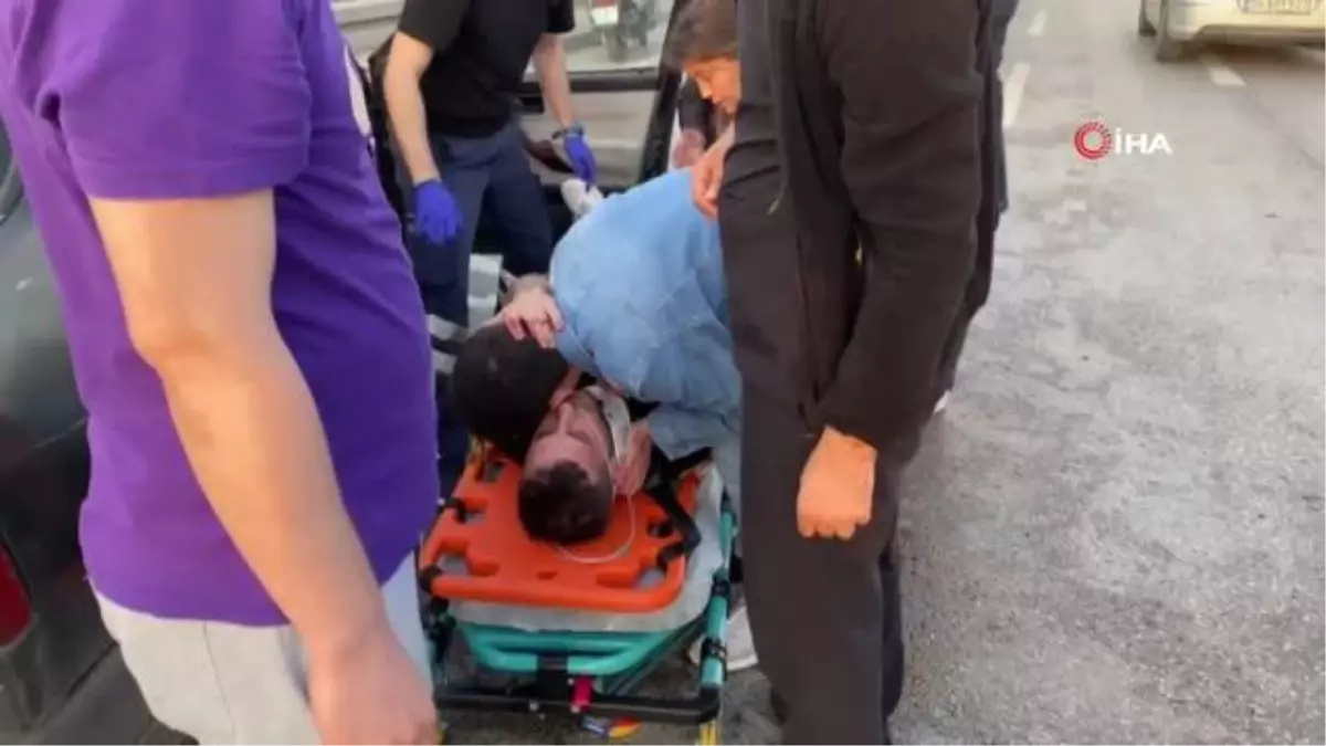 Paramparça olan otomobilden yaralı kurtuldu