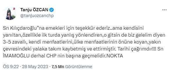 Tanju Özcan'dan CHP'nin MYK'sı ile ilgili olay yorum: Bu liste bir hodri meydandır Tanju Özcan'dan CHP'nin MYK'sı ile ilgili olay yorum: Bu liste bir hodri meydandır