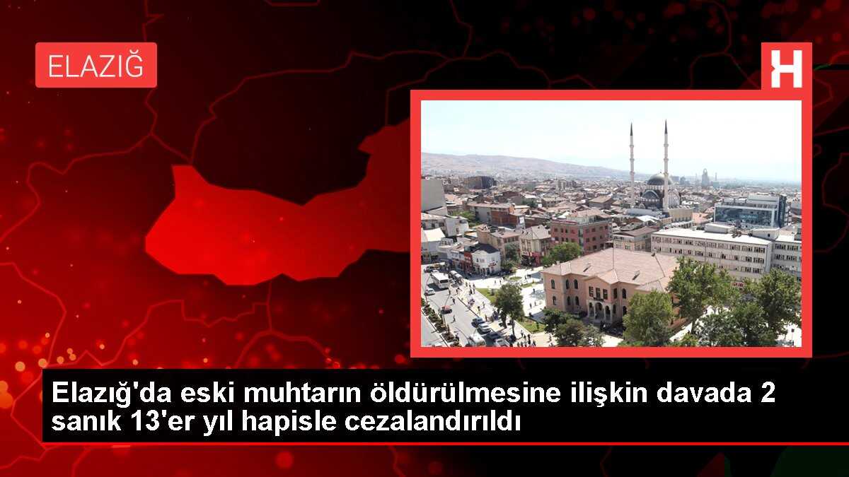 Elazığ'da eski muhtarın öldürülmesi davasında 2 sanığa 13'er yıl hapis cezası