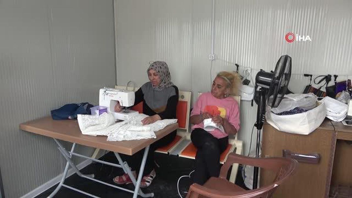 Konteyner kentte depremzedelere meslek eğitimi