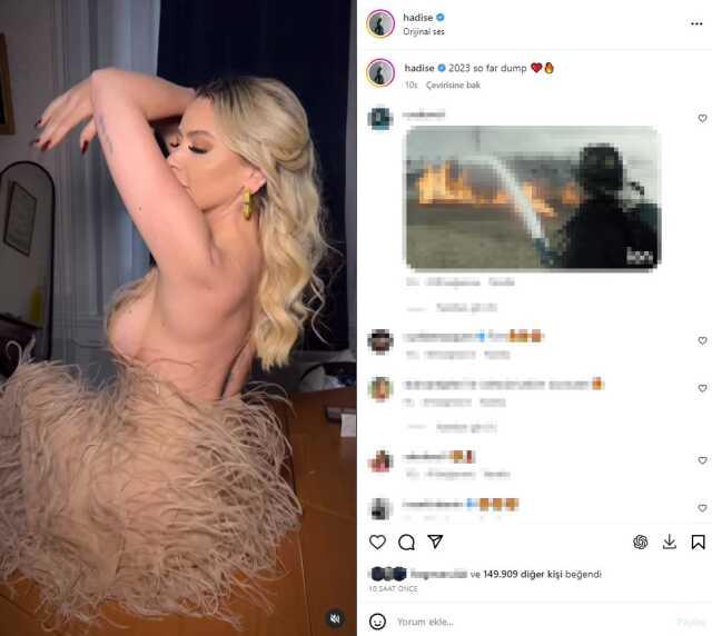 Hadise yine çok cesur! Bu sefer de iç çamaşırsız elbisesiyle çılgınlar gibi dans etti Hadise yine çok cesur! Bu sefer de iç çamaşırsız elbisesiyle çılgınlar gibi dans etti