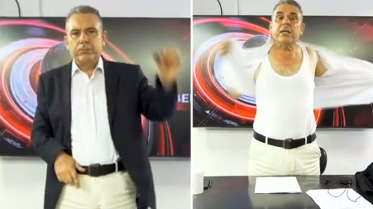 Ana haber sunucusu sesini duyurmak için canlı yayında bir anda soyunmaya başladı