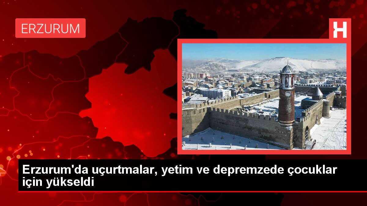 Erzurum'un Tortum ilçesinde öksüz, yetim ve depremzede çocuklar için uçurtma şenliği düzenlendi