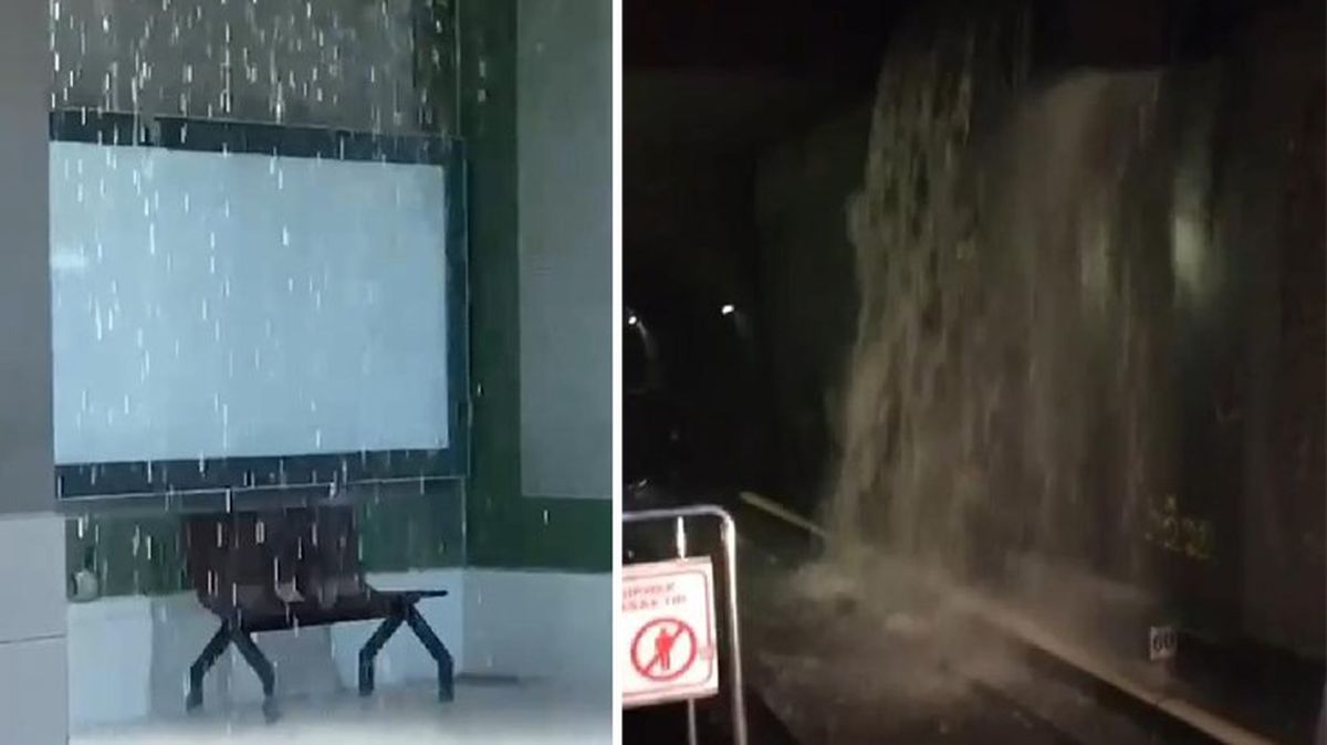 Görüntü Ankara metrosundan! İstasyon şelaleye döndü, yolcular apar topar tahliye edildi