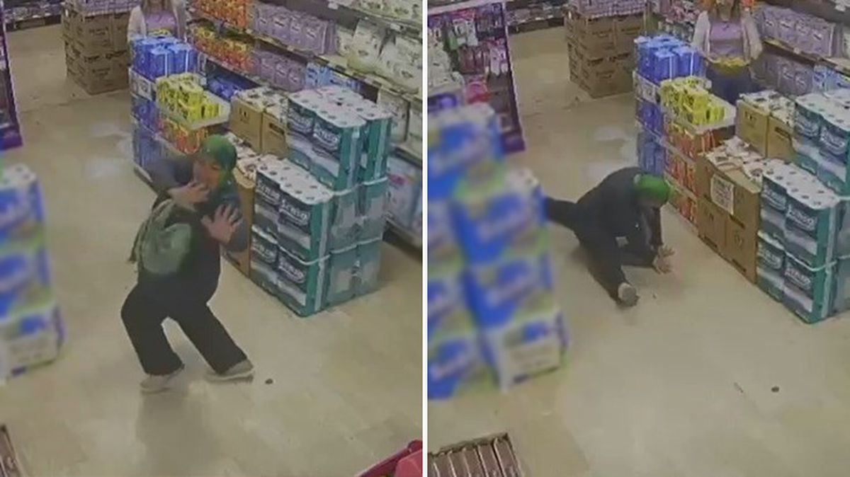 Sevdiği şarkıyı duyan yaşlı kadın, marketin ortasında dans şovu yaptı