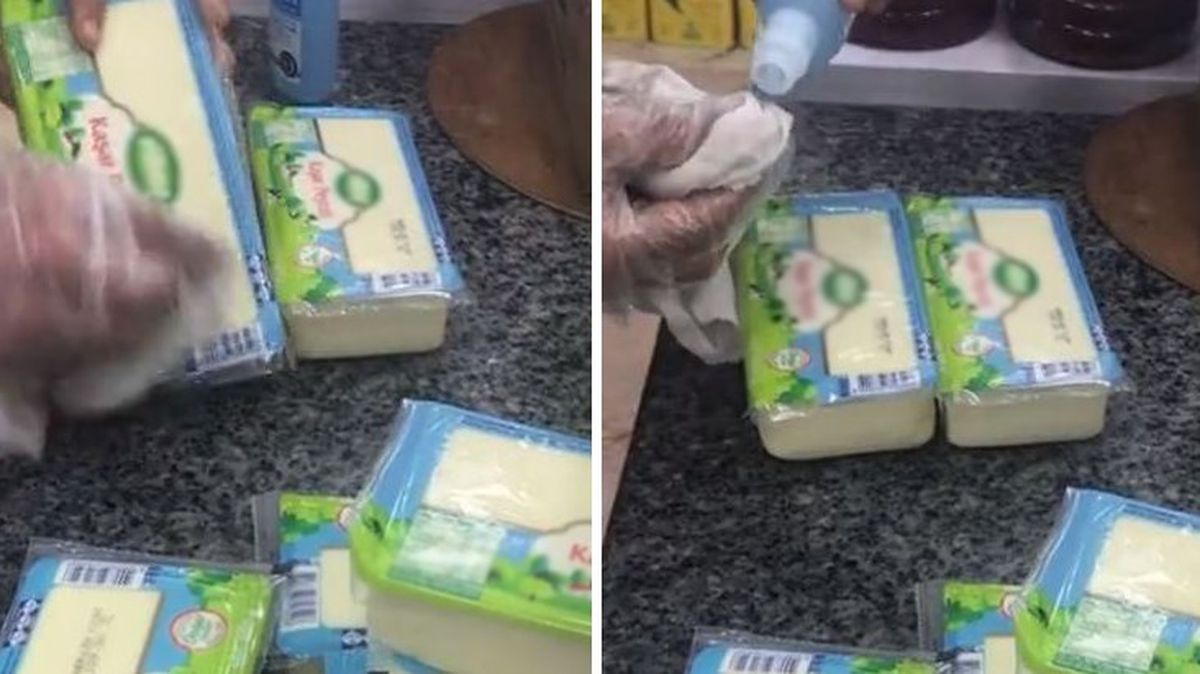 Bunu da gördük! Markette peynirlerin üzerindeki 'Önerilen fiyat' yazısını böyle sildiler