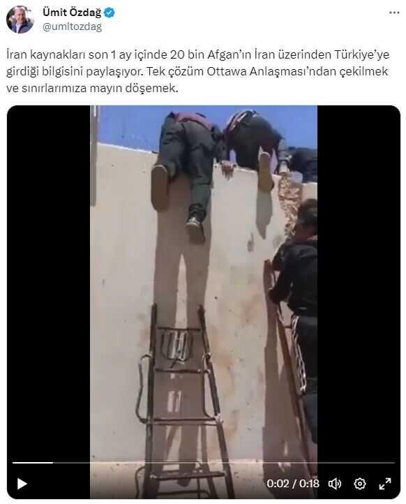 Ümit Özdağ'dan tartışma yaratacak öneri: Tek çözüm sınıra mayın döşemek Ümit Özdağ'dan tartışma yaratacak öneri: Tek çözüm sınıra mayın döşemek