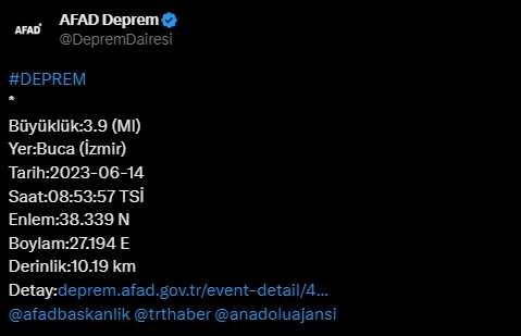 İzmir deprem mi oldu? Az önce deprem mi oldu? Son dakika depremleri! 14 Haziran AFAD ve Kandilli deprem listesi!
