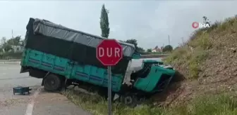 Kontrolden çıkan kamyonet şarampole girdi: 2 yaralı