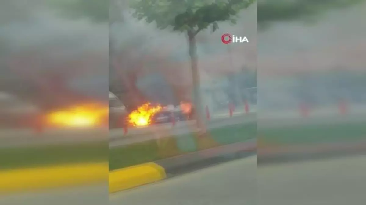 Seyir halindeyken alev aldı, itfaiyenin müdahalesi faciayı önledi
