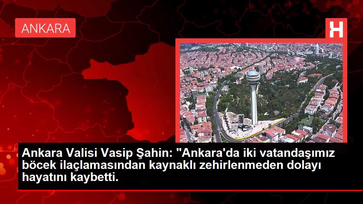 Ankara Valisi Vasip Şahin: 'Ankara'da iki vatandaşımız böcek ilaçlamasından kaynaklı zehirlenmeden dolayı hayatını kaybetti.