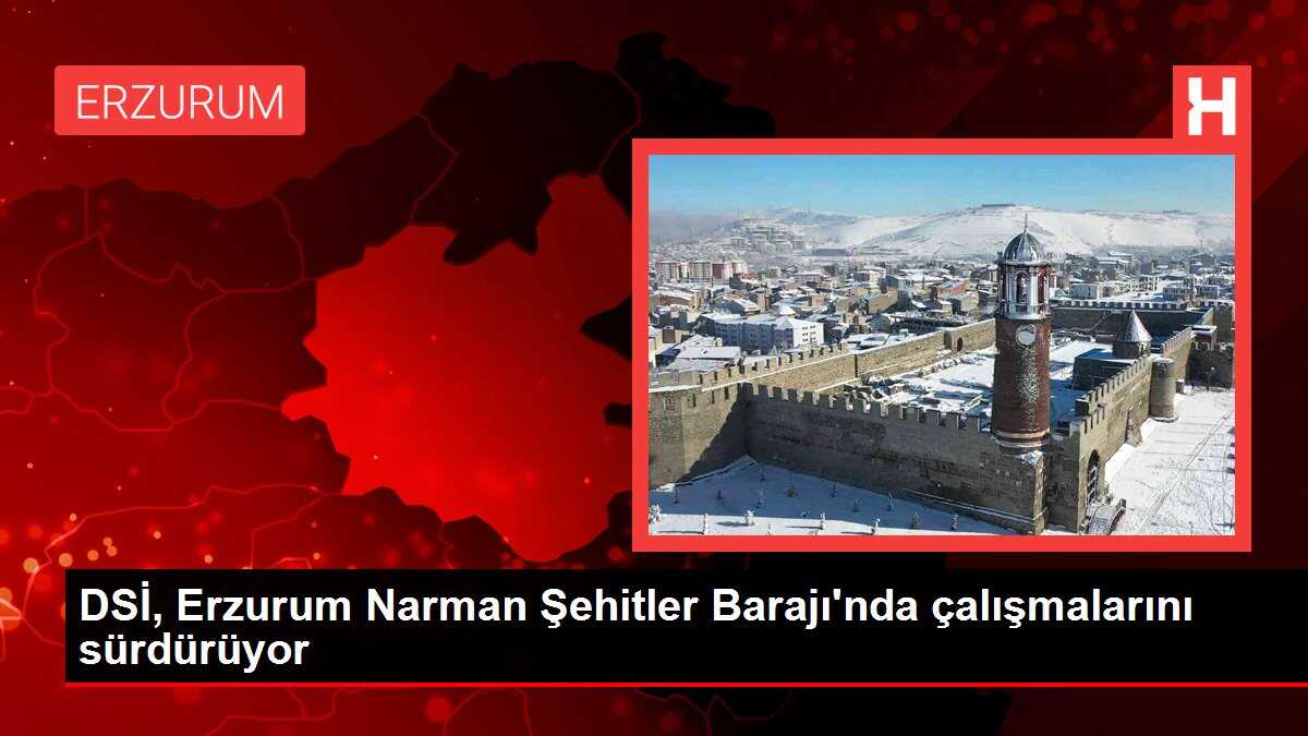 DSİ, Erzurum Narman Şehitler Barajı'nda çalışmalarını sürdürüyor