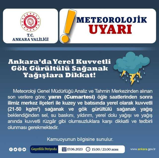 İstanbul ve Ankara Valiliği'nden peş peşe sağanak yağış uyarısı: Sel ve su baskınlarına karşı tedbirli olalım