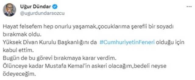 Uğur Dündar Fenerbahçe Divan Kurulu başkanlığını bıraktı mı? Uğur Dündar Divan Kurulu başkanlığını neden bıraktı?