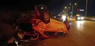 Havza'da kontrolden çıkan araç takla attı: 2 yaralı