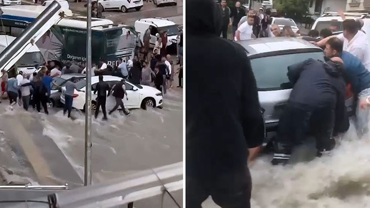 Ankara'yı sel vurdu, sulara kapılan otomobilin sürücüsü için halk seferber oldu