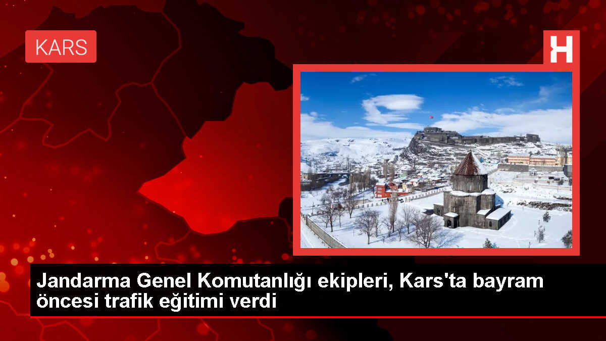 Kars'ta Jandarma trafik araçlarıyla vatandaşlar bilgilendirildi