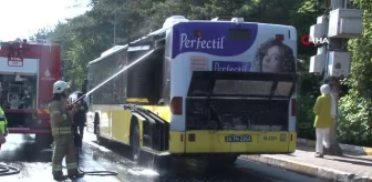 Sarıyer'de İETT otobüsünün motor kısmı yandı: Yolcular büyük panik yaşadı