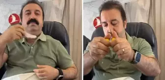 Uçaktaki menüyü beğenmeyen Şırdancı Mehmet, göğsünden şırdan çıkarıp yedi