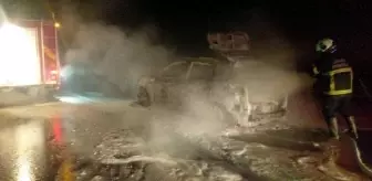 Bolu'da Dorukhan Tüneli'nde cip yangını