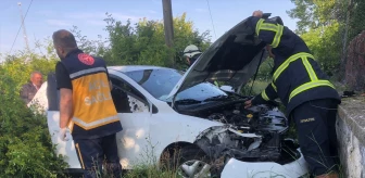 Kastamonu'da duvara çarpan otomobilin sürücüsü yaralandı