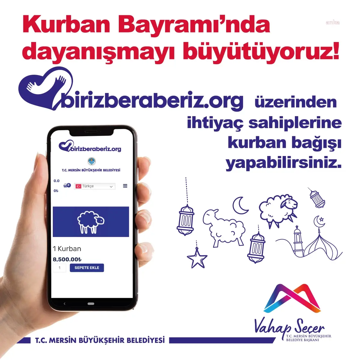 Mersin Büyükşehir Belediyesi Kurban Bağışı Kampanyası Başlattı