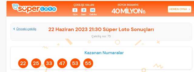 Süper Loto sonuçları açıklandı! 22 Haziran Süper Loto kazanan numaralar neler? Süper Loto sonuçlarına ne zaman, nereden bakılır?