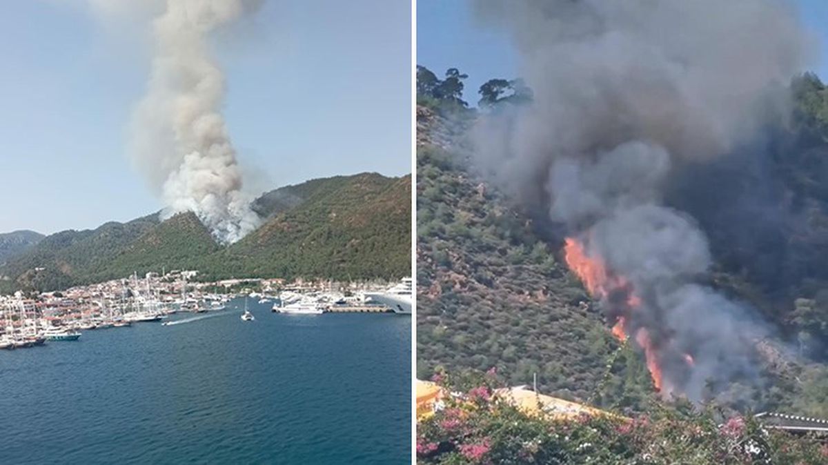Marmaris'te orman yangını! Havadan ve karadan müdahale ediliyor