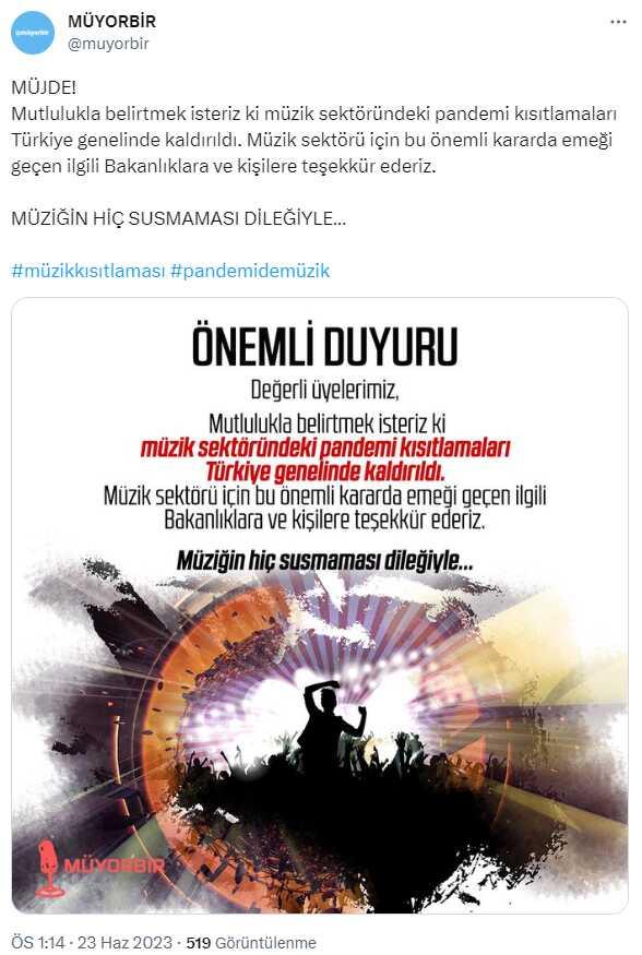Müzik saati kısıtlaması Türkiye genelinde kaldırıldı Müzik saati kısıtlaması Türkiye genelinde kaldırıldı