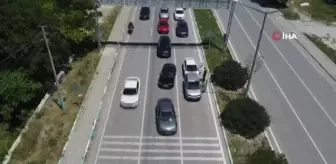 Afyonkarahisar'da kavşak noktalarda trafik yoğunluğu