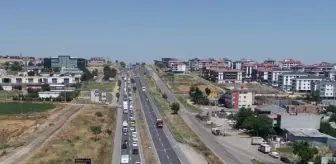 Kurban Bayramı tatili nedeniyle İstanbul-Tekirdağ kara yolunda araç yoğunluğu