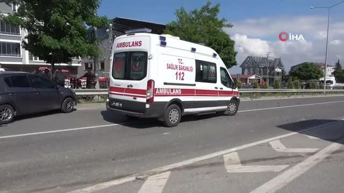 Bafra'da 5 kişinin yaralandığı kaza kamerada