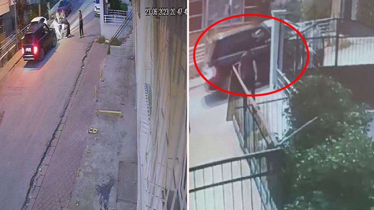 Gözü dönen öfkeli koca, eşinin dedesi ve kuzenini otomobille ezerek öldürdü! O anlar kamerada