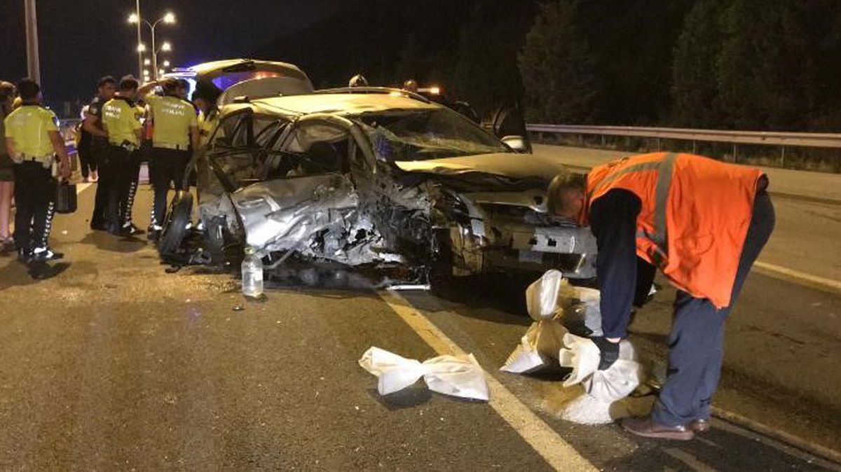 TEM'de kaza: Aynı otomobilden 8 yaralı çıktı