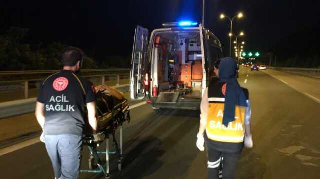 TEM'de kaza: Aynı otomobilden 8 yaralı çıktı