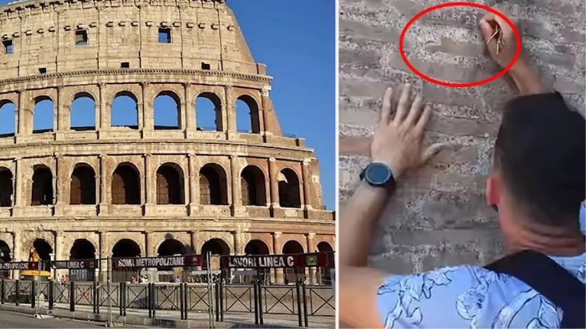 İtalya'da 2 bin yıllık Kolezyum'a sevgilisinin adını kazıyan adamın kimliği belirlendi