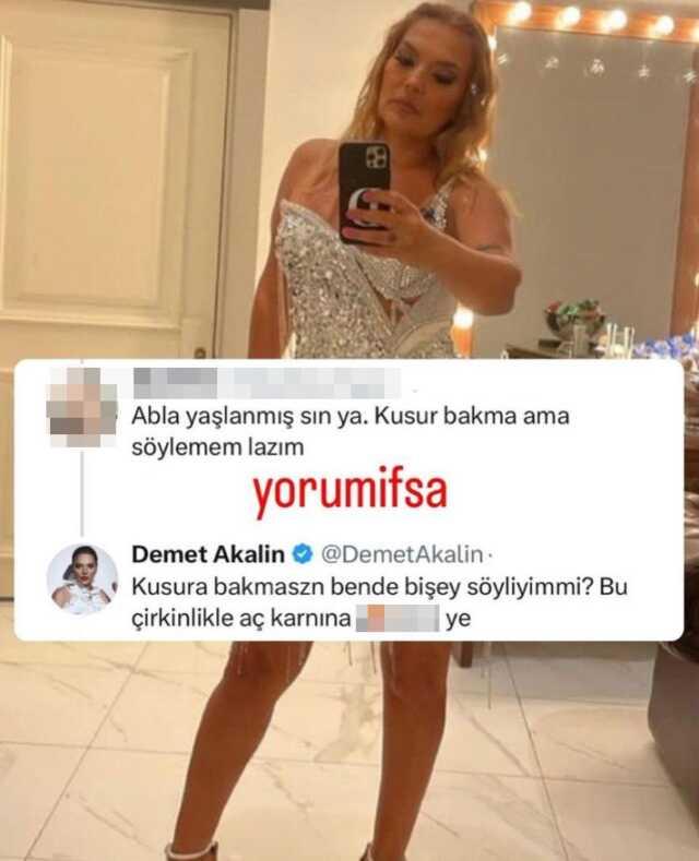 Demet Akalın'dan 'Yaşlanmışsın' yorumunu yapan takipçisine skandal cevap! Okuyanların bile yüzü kızardı Demet Akalın'dan 'Yaşlanmışsın' yorumunu yapan takipçisine skandal cevap! Okuyanların bile yüzü kızardı