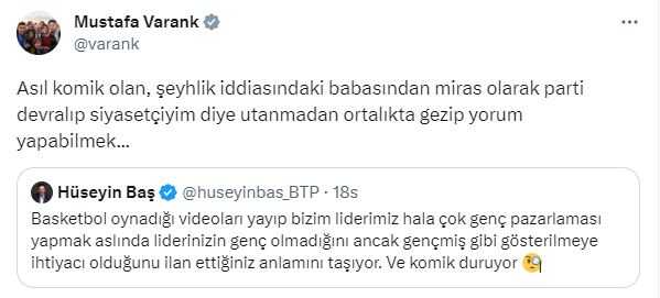 Erdoğan'ın basketbol oynadığı görüntüyü eleştiren Hüseyin Baş'a Mustafa Varank'tan ağır yanıt