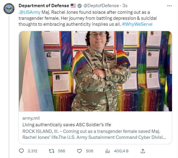 Pentagon'un paylaştığı ABD ordusunun eşcinsel binbaşısı sosyal medyanın diline düştü
