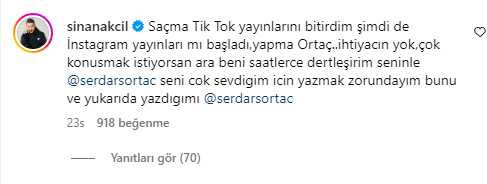 Sinan Akçıl, takipçileriyle dertleşen Serdar Ortaç'a öfkelendi: Hepimizle dalga geçiyorsun Sinan Akçıl, takipçileriyle dertleşen Serdar Ortaç'a öfkelendi: Hepimizle dalga geçiyorsun