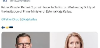 Finlandiya Başbakanı Estonya'yı Ziyaret Edecek