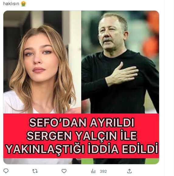 Melisa Döngel'in Sergen Yalçın'la aşk yaşadığı iddiası sonrası Sefo'da bomba paylaşım! Emojiyle gönderme yaptı