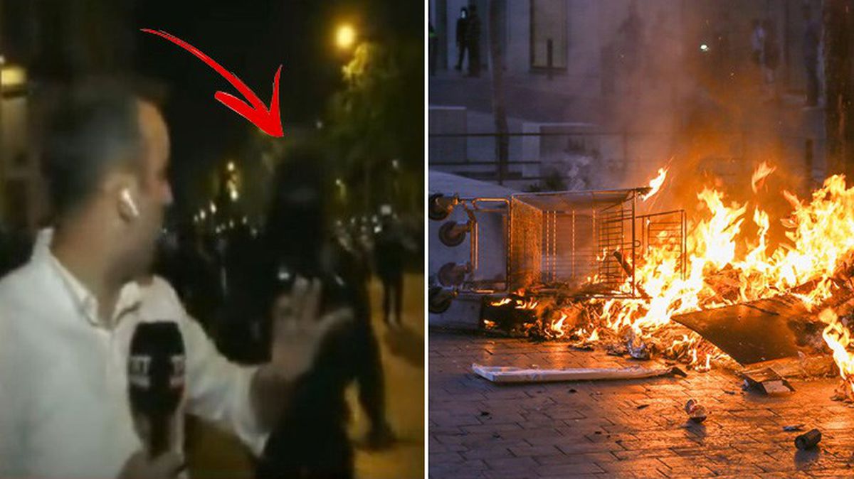 Fransa'daki olayları aktaran Türk muhabire, canlı yayında şaşkınlık yaratan uyarı! Fransız polis Ankaralı çıktı
